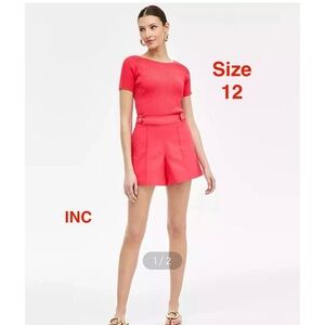 INC Women's High-Rise Button-Tab Shorts, Exclusively at Macy's